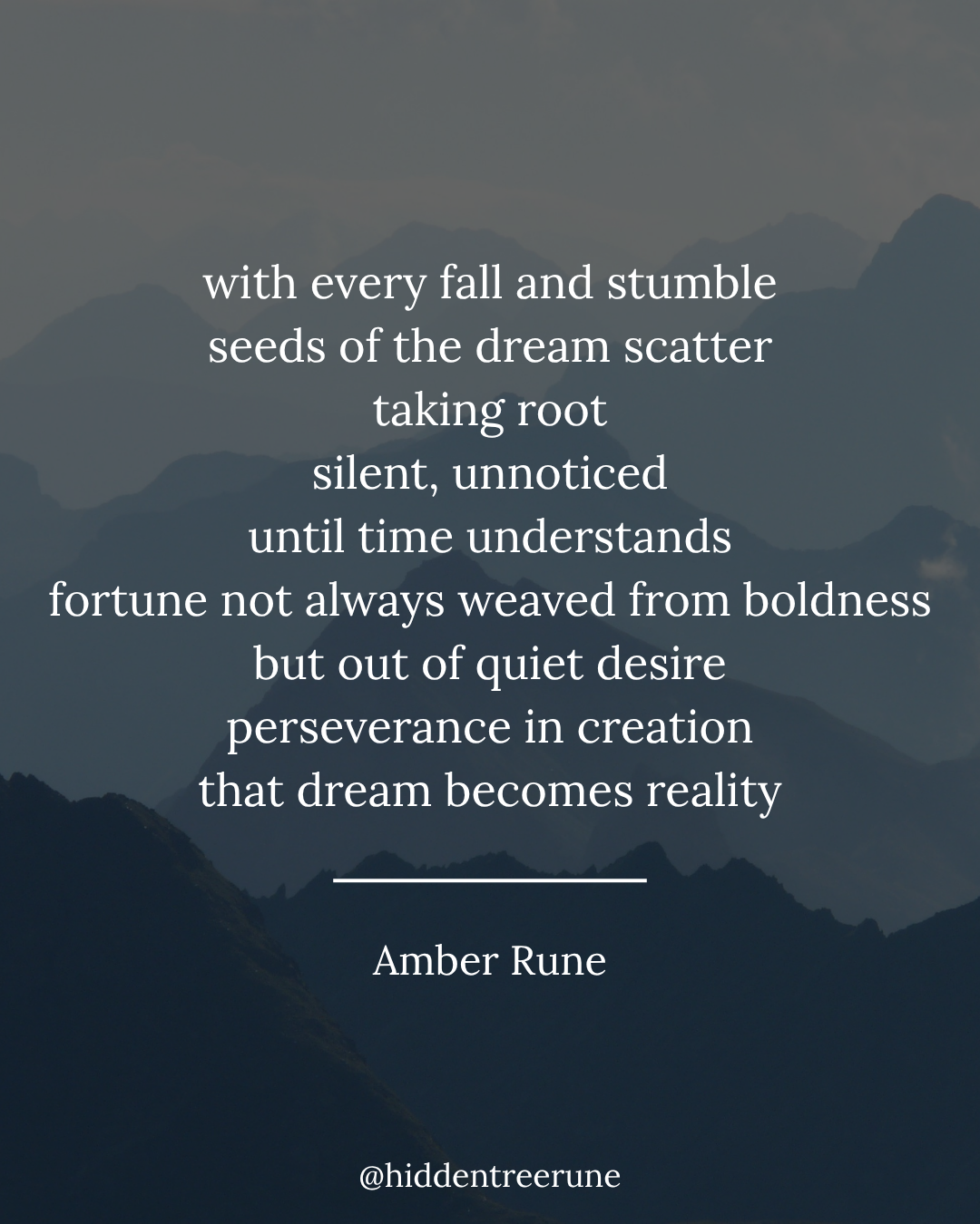 seeds of the dream — poem by Amber Rune