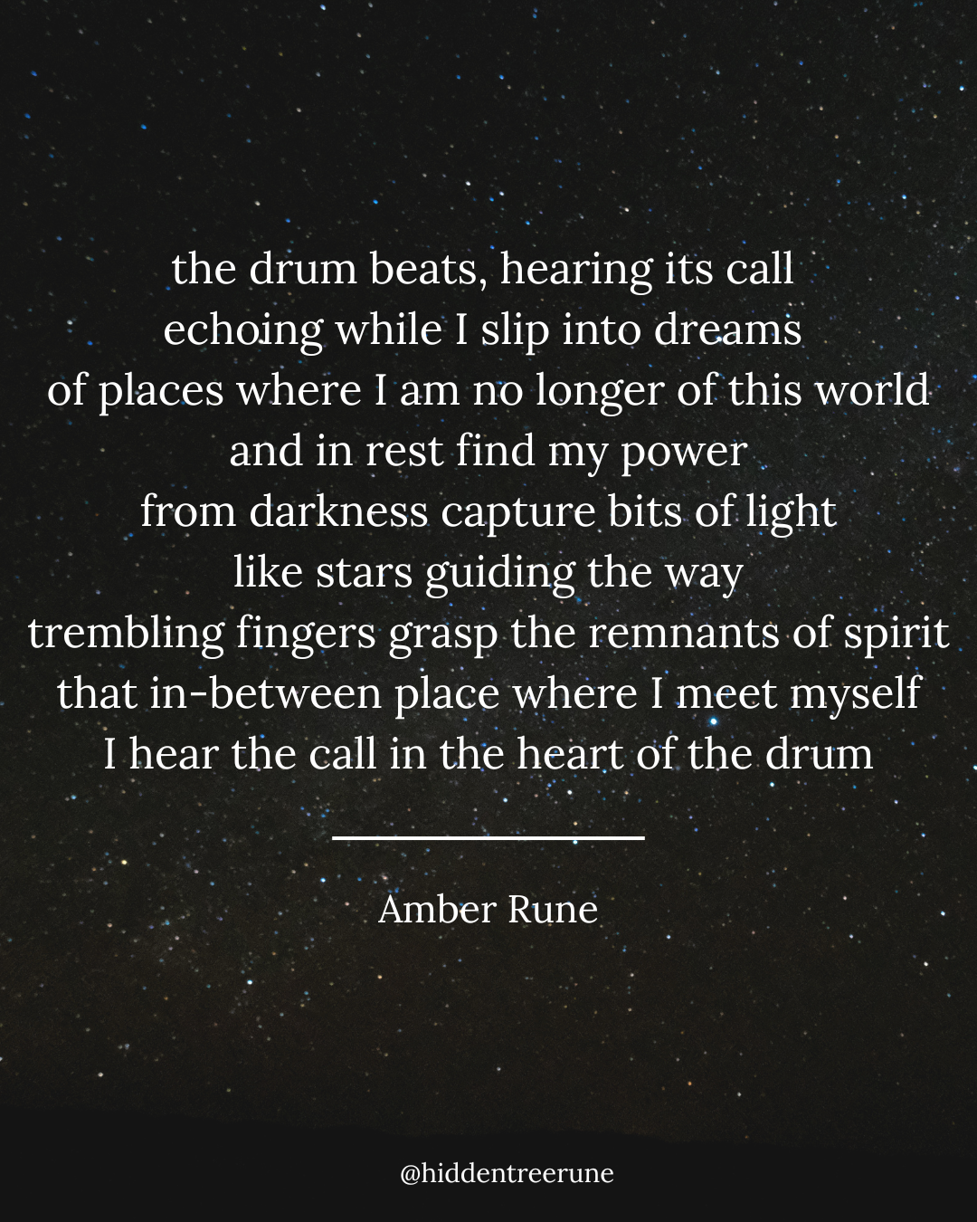 the drum beats — poem by Amber Rune